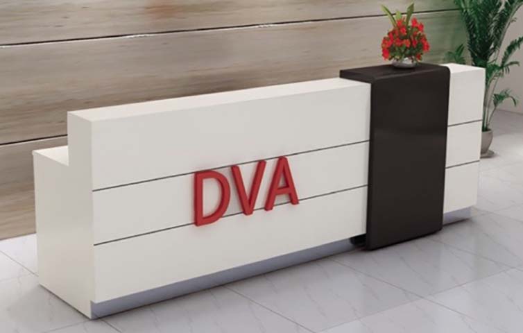Asymmetrical Two-Tone Commercial Office Reception Desk