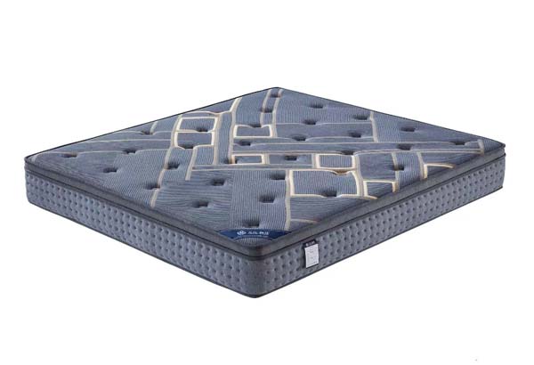 Grey Geometric Tufted Euro-Top Hybrid Residential Mattress