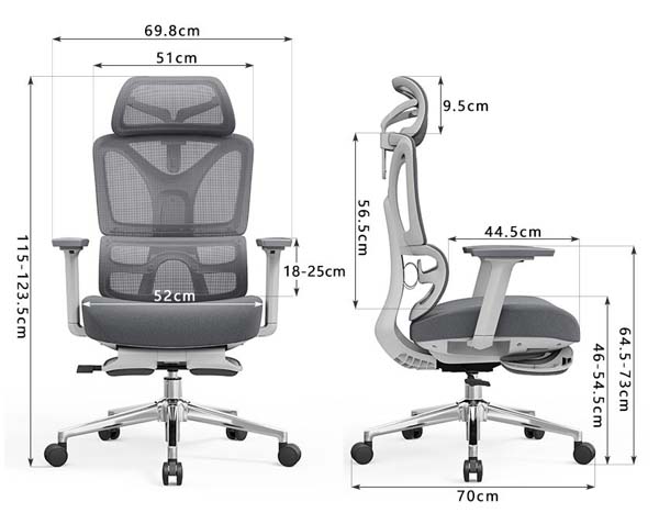 High-Back Ergonomic Mesh Office Chair with Retractable Footrest