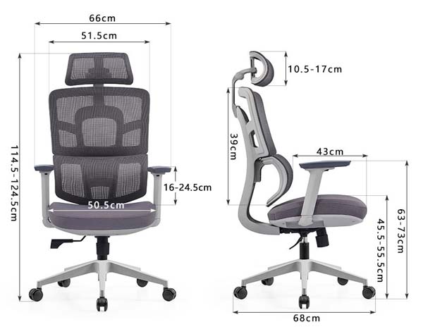 High-Back Ergonomic Mesh Office Chair with Adjustable Headrest and Armrests