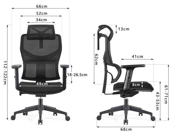 High-Back Breathable Mesh Ergonomic Office Chair with Adjustable Headrest