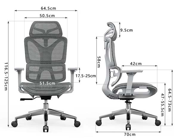 High-Back Ergonomic Mesh Office Chair with Adjustable Headrest and Lumbar Support