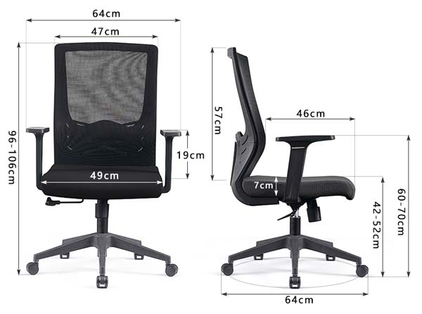 Mid-Back Mesh Swivel Office Task Chair