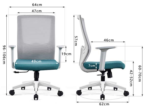 Mid-Back Mesh Ergonomic Office Task Chair with Fixed Armrests