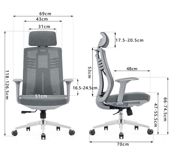 High-Back Ergonomic Mesh Office Chair with Adjustable Headrest