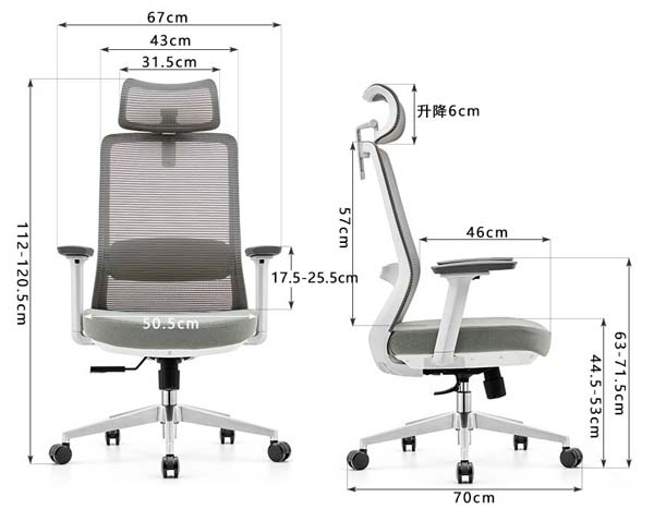 High Back Ergonomic Mesh Office Chair with Adjustable Headrest