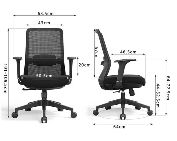 Mid-Back Fixed-Arm Ergonomic Mesh Office Task Chair