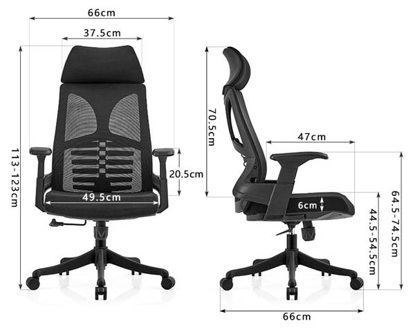 Ergonomic High-Back Mesh Office Chair with Adjustable Headrest