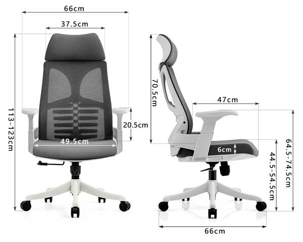High-Back Ergonomic Mesh Office Chair with Adjustable Headrest and Lumbar Support