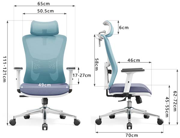High-Back Ergonomic Mesh Office Chair with Adjustable Headrest and 3D Armrests
