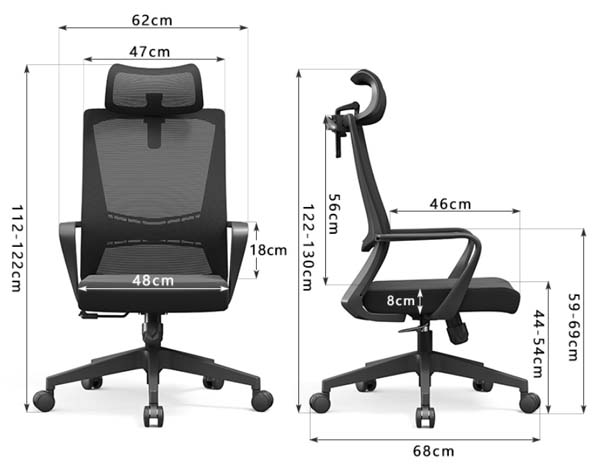 High-Back Ergonomic Mesh Office Chair with Adjustable Headrest