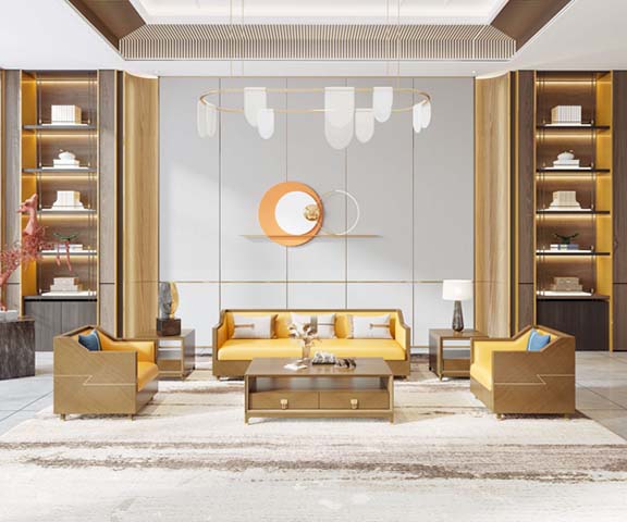 Modern Light Luxury Rectangular Coffee Table with Dual Drawers and Open Lower Shelf