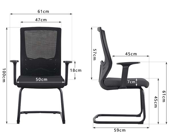 Black Mesh Back Cantilever Office Guest Chair