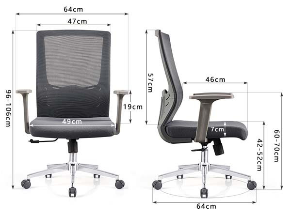 Mid-Back Mesh Swivel Office Task Chair with Fixed Height-Adjustable Armrests