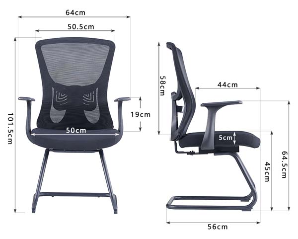 Mesh Back Cantilever Sled Base Office Visitor Conference Chair