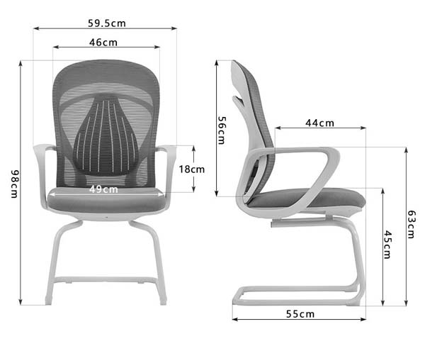 Fixed Cantilever Sled Base Mesh Back Conference Office Chair