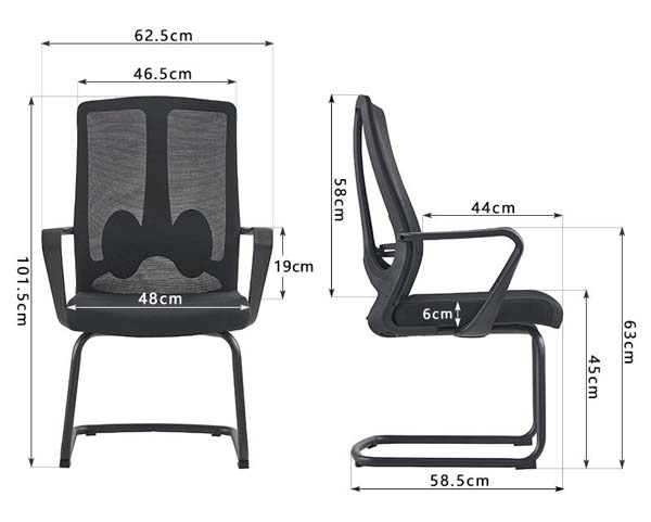 Mesh Back Cantilever Conference Office Chair with Lumbar Support