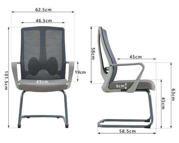 Mesh Back Cantilever Conference Chair with Lumbar Support