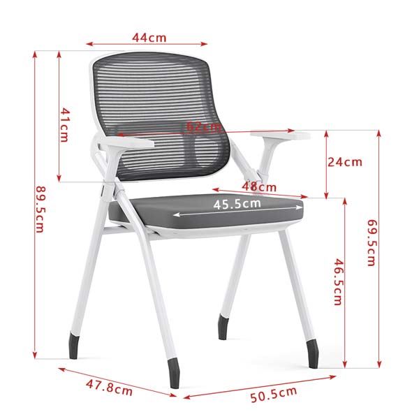 Folding Mesh Back Training Office Chair with Fixed Arms