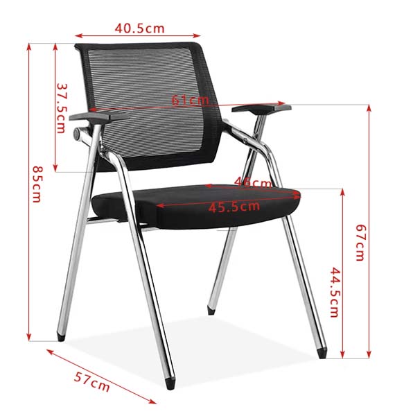 Stackable Black Mesh Back Conference Armchair with Chrome Frame