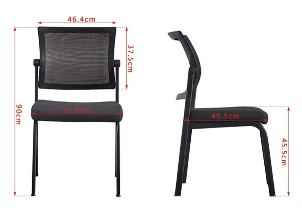 Armless Stackable Mesh Back Sled Base Conference Chair