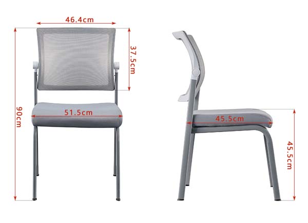 Armless Fixed-Leg Mesh Back Padded Training Meeting Chair