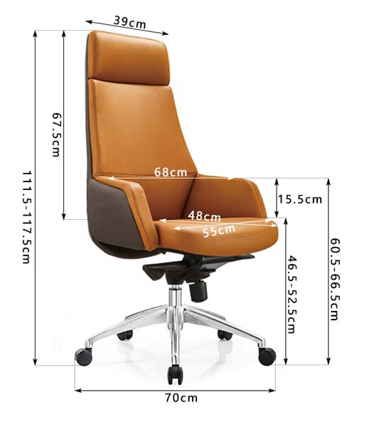 Two-Tone Tan Dark Brown High Back Executive Office Chair