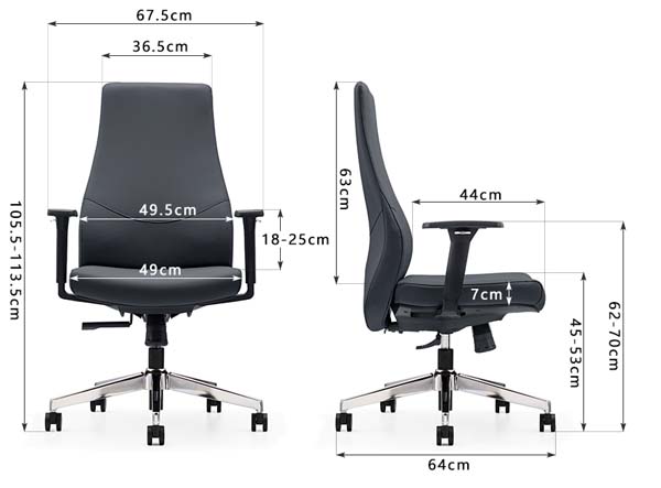 Mid-Back Dark Gray Faux Leather Ergonomic Office Task Chair