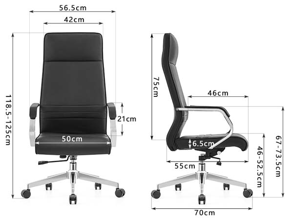 High-Back Black PU Ergonomic Swivel Office Chair