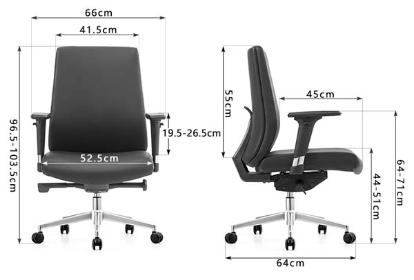 Mid-Back Black Faux Leather Ergonomic Office Task Chair