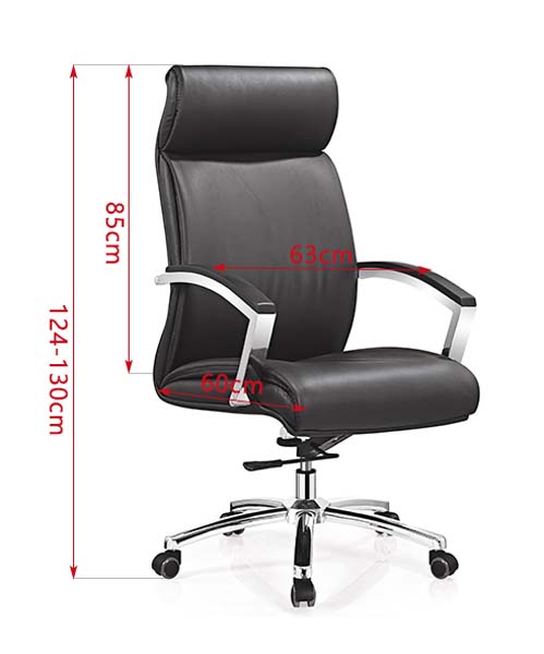 High-Back Upholstered Executive Office Chair with Chrome Base