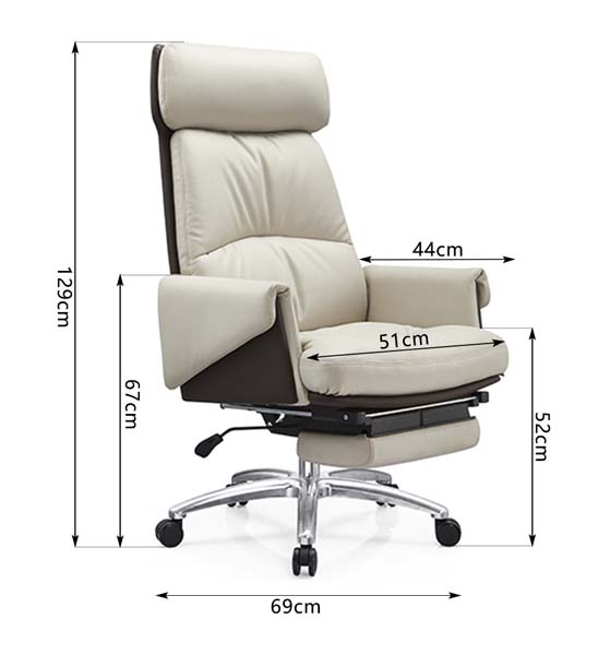 High-Back Padded Executive Office Chair with Retractable Footrest