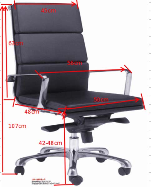 Mid-Back Black Segmented Padded Executive Office Chair with Chrome Base