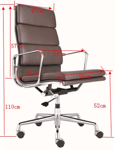 High Back Brown Segmented Leather Executive Swivel Office Chair with Chrome Base