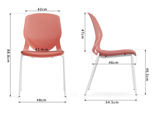 Armless Stackable Molded Plastic Side Meeting Chair