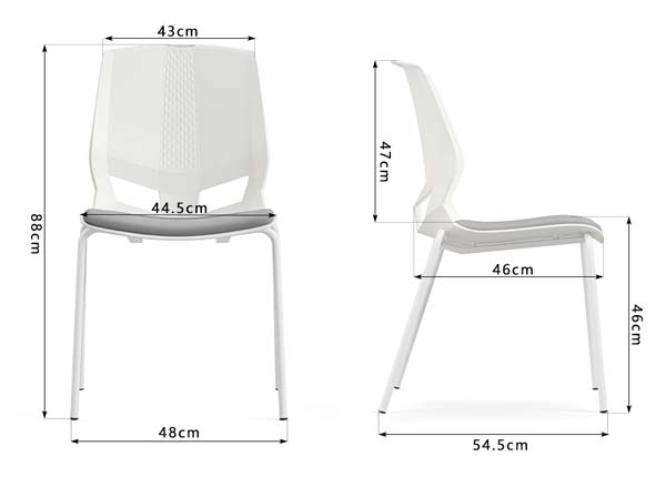 Stackable Armless Office Meeting Side Chair with Upholstered Seat