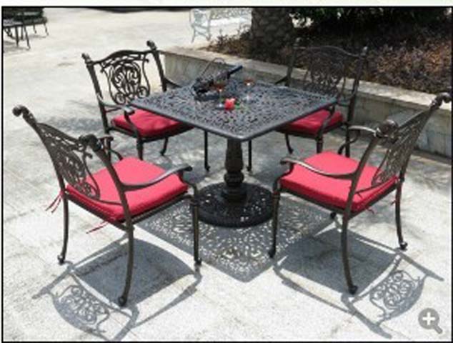 5-Piece Cast Aluminum Outdoor Patio Dining Set