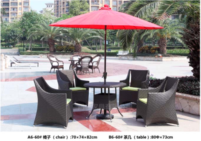 5-Piece Weather-Resistant Wicker Outdoor Patio Dining Set with Umbrella