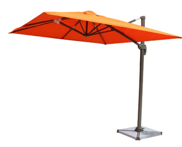 Two-Tone Orange Square Cantilever Patio Umbrella