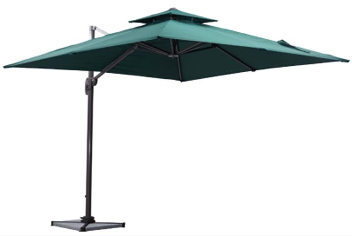 10ft Square Double-Vent Offset Cantilever Patio Umbrella