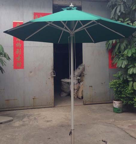 Teal Octagonal Center Pole Outdoor Patio Umbrella with Pulley Lift