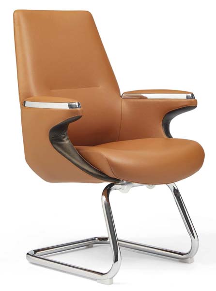 Cognac Faux Leather Cantilever Executive Visitor Conference Chair