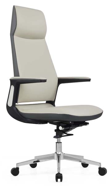 High-Back Executive Office Chair with Two-Tone Upholstery and Chrome Five-Star Base