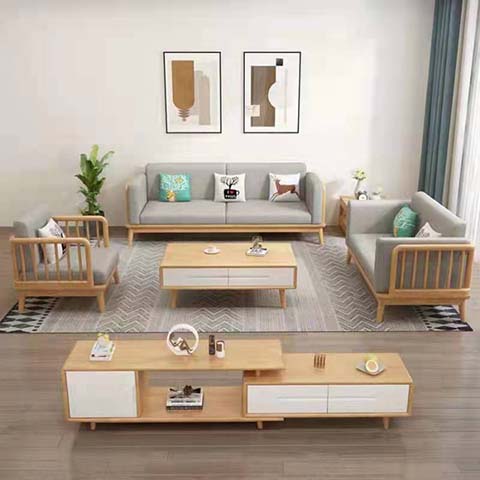 Nordic Extendable Two-Tone Light Oak and White TV Media Console with Storage