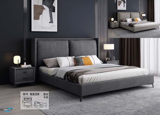 K815# Upholstered Wingback Platform Double Bed
