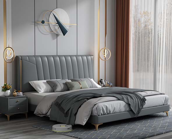 Modern Channel-Tufted Upholstered Platform Bed