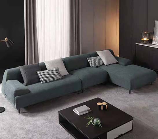 Right-Facing L-Shaped Fabric Sectional Sofa