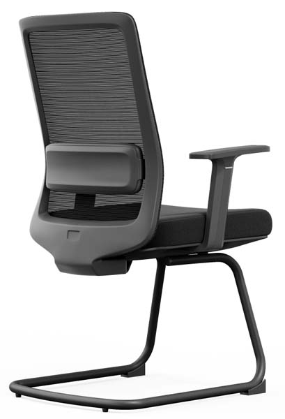 Mid-Back Mesh Cantilever Visitor Office Chair with Padded Seat and Fixed Armrests