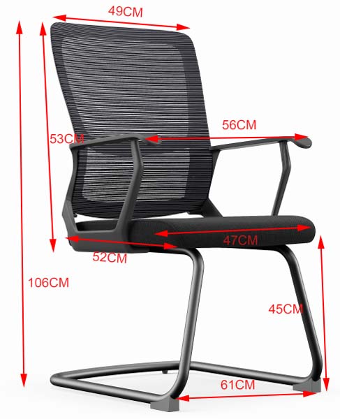 Mid-back Mesh Conference Office Chair with Cantilever Sled Base