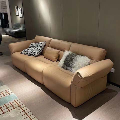Modern Low-Profile Three-Seat Upholstered Sofa